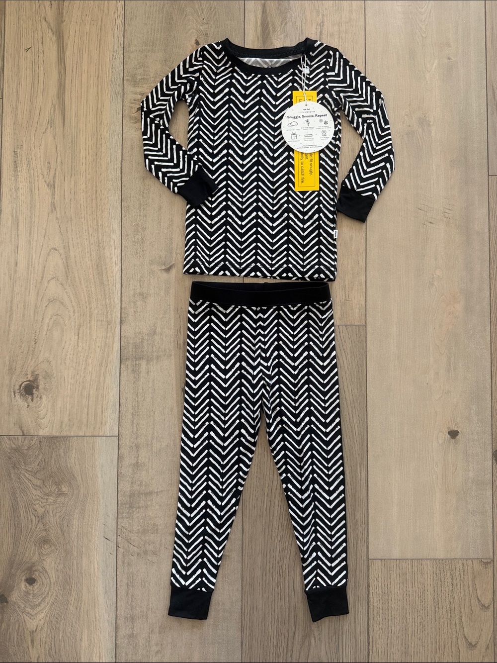 Little Sleepies Black & White Pajama Set